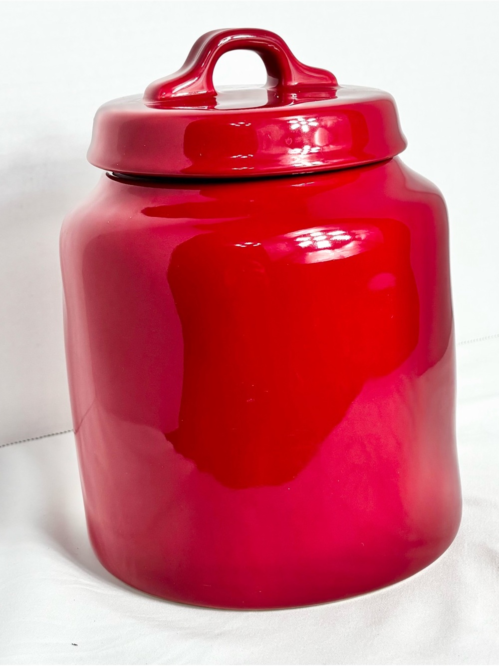 Rae Dunn Red Gingerbread Ceramic Cookie Jar - Picture 2 of 4